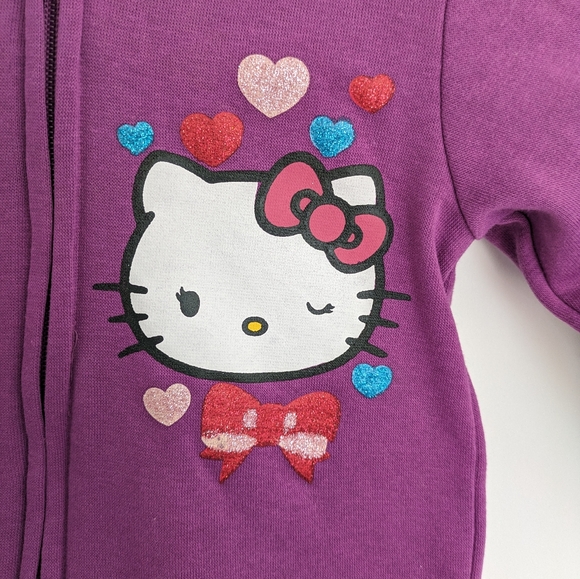 Hello Kitty Sanrio Fleece Hoodie Purple Size 18-24 - Picture 2 of 6